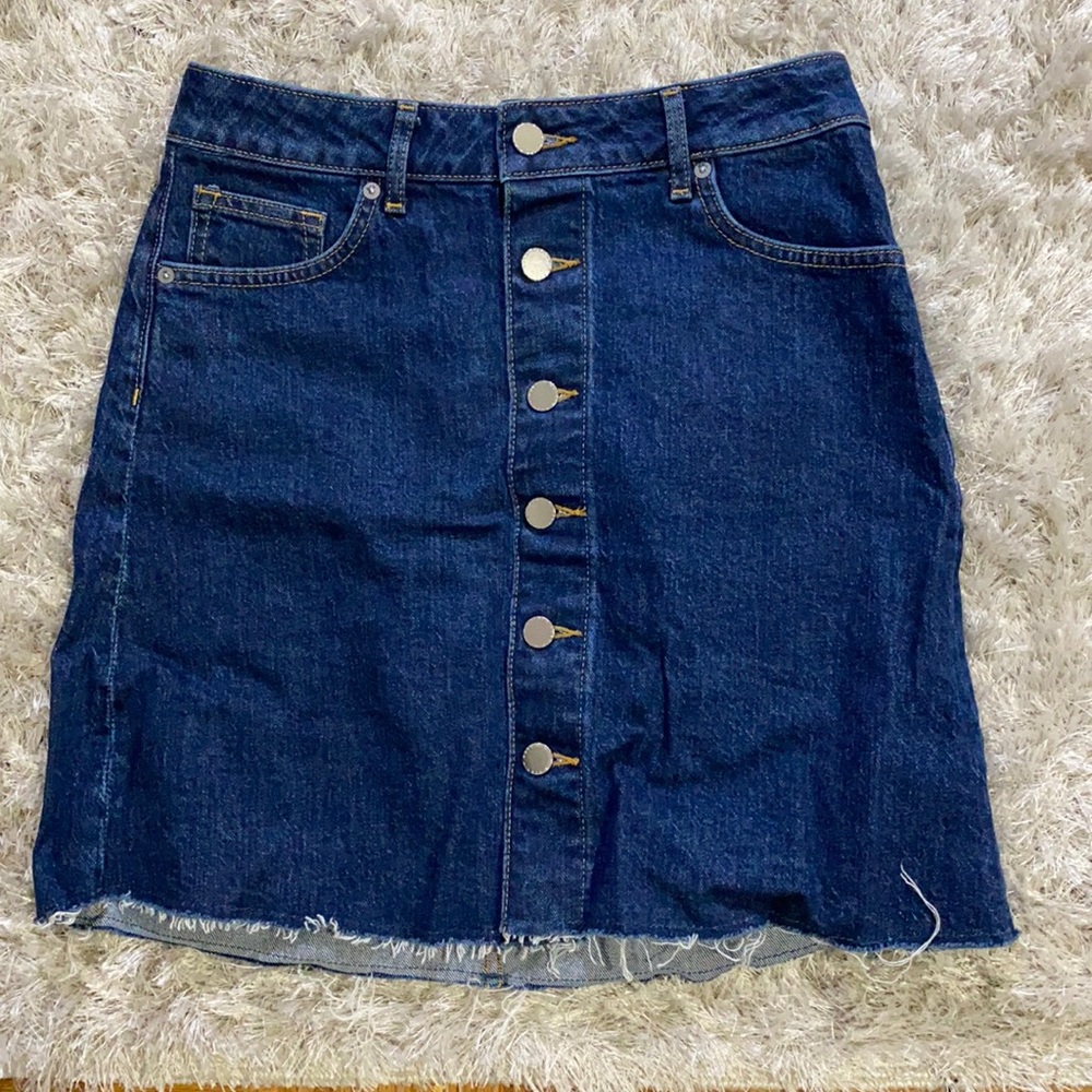 Dark blue denim skirt